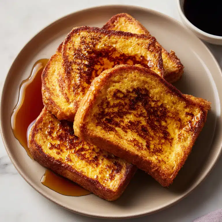 French toast made with Greek yogurt, eggs, and whole grain bread
