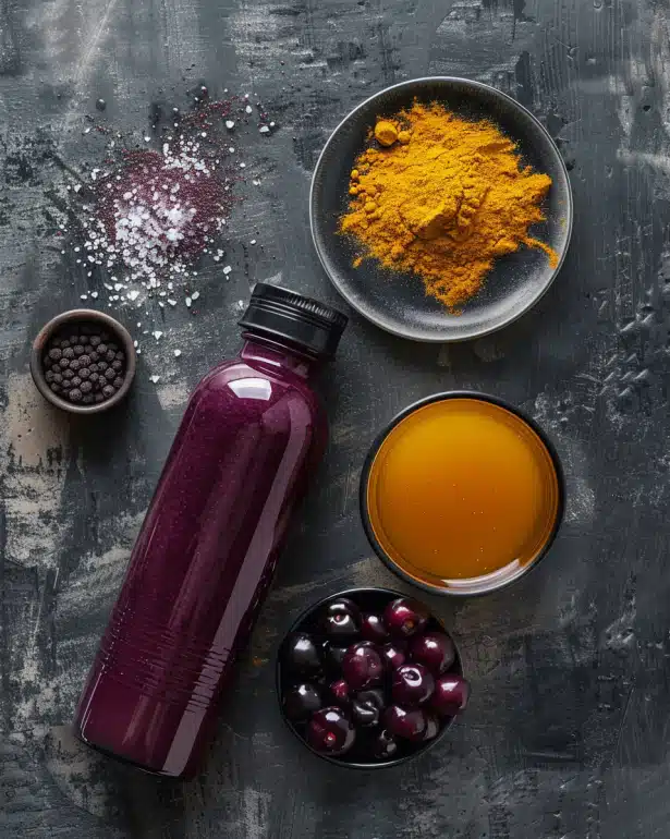 Recovery Accelerator functional water with tart cherry and turmeric - post-workout hydration reducing recovery time by 30%