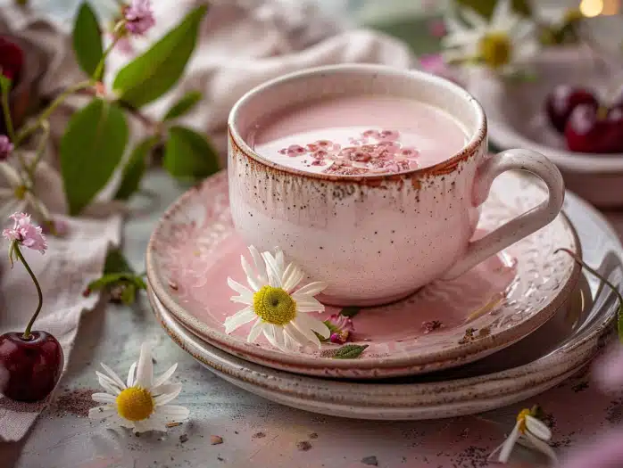 Seasonal transition soother immune boosting drink with chamomile tart cherry ashwagandha for stress relief and sleep support