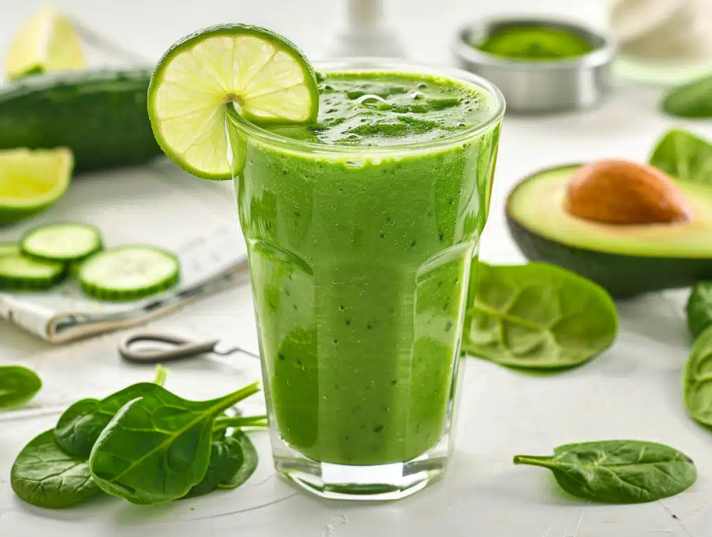 Green goddess high-protein smoothie for weight loss with spinach and avocado - 26g protein fat-burning formula