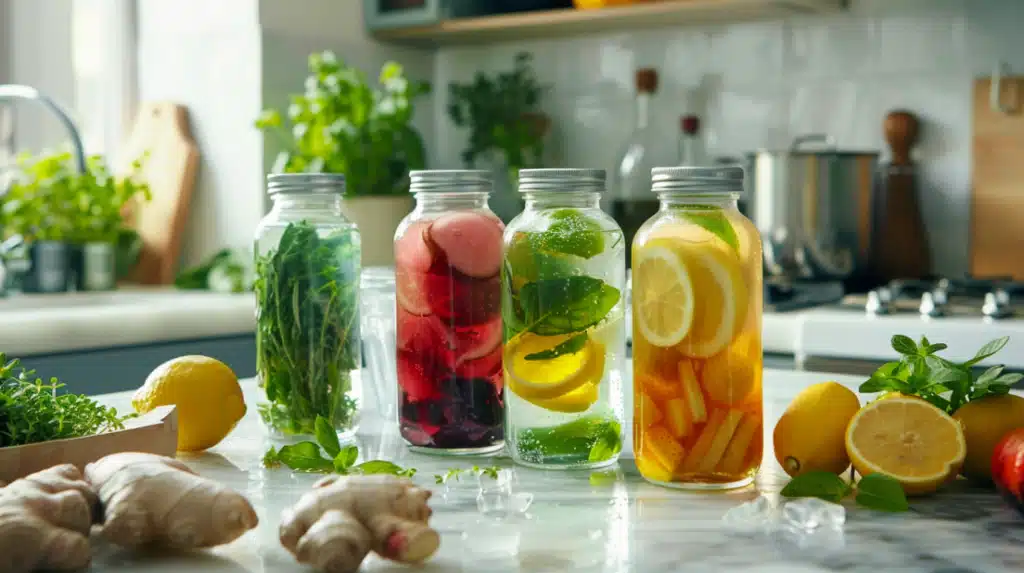 Maya Refresher CNS preparing evidence-based detox beverages with fresh ingredients for liver support and natural cleansing