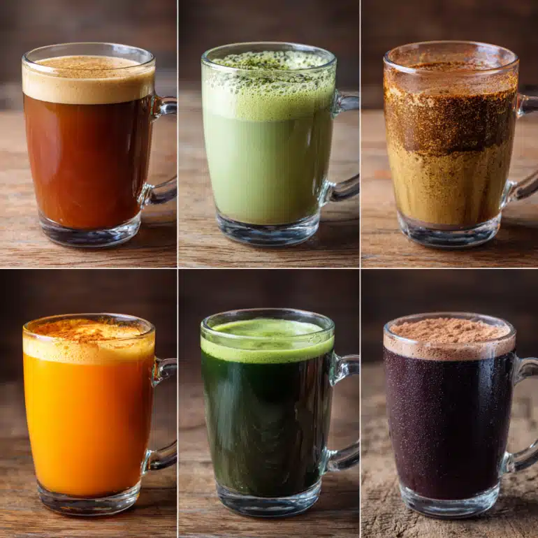 Maya Refresher CNS preparing natural energy drinks homemade with green tea, adaptogenic herbs, and healthy ingredients for sustained energy