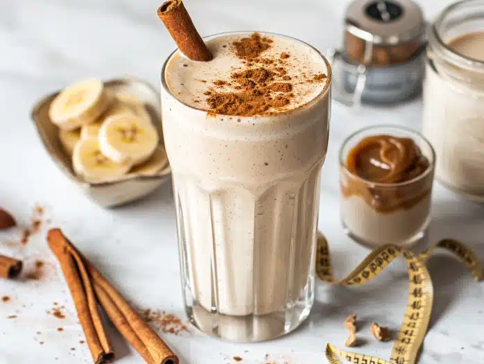 Vanilla cinnamon high protein smoothie for weight loss with 28g protein and metabolism-boosting ingredients