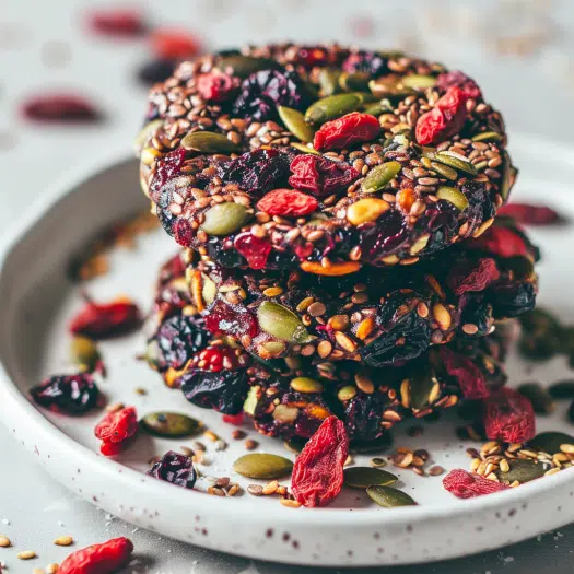 Berry antioxidant boost high-protein breakfast cookies with dried berries and pumpkin seeds