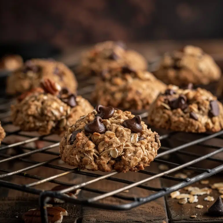 Classic energy blend high-protein breakfast cookies with oats, chocolate chips and walnuts