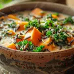 bowl of autumn wild rice soup