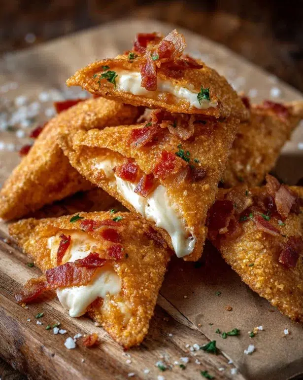 Cream cheese and bacon stuffed Doritos recipe with a crunchy coating