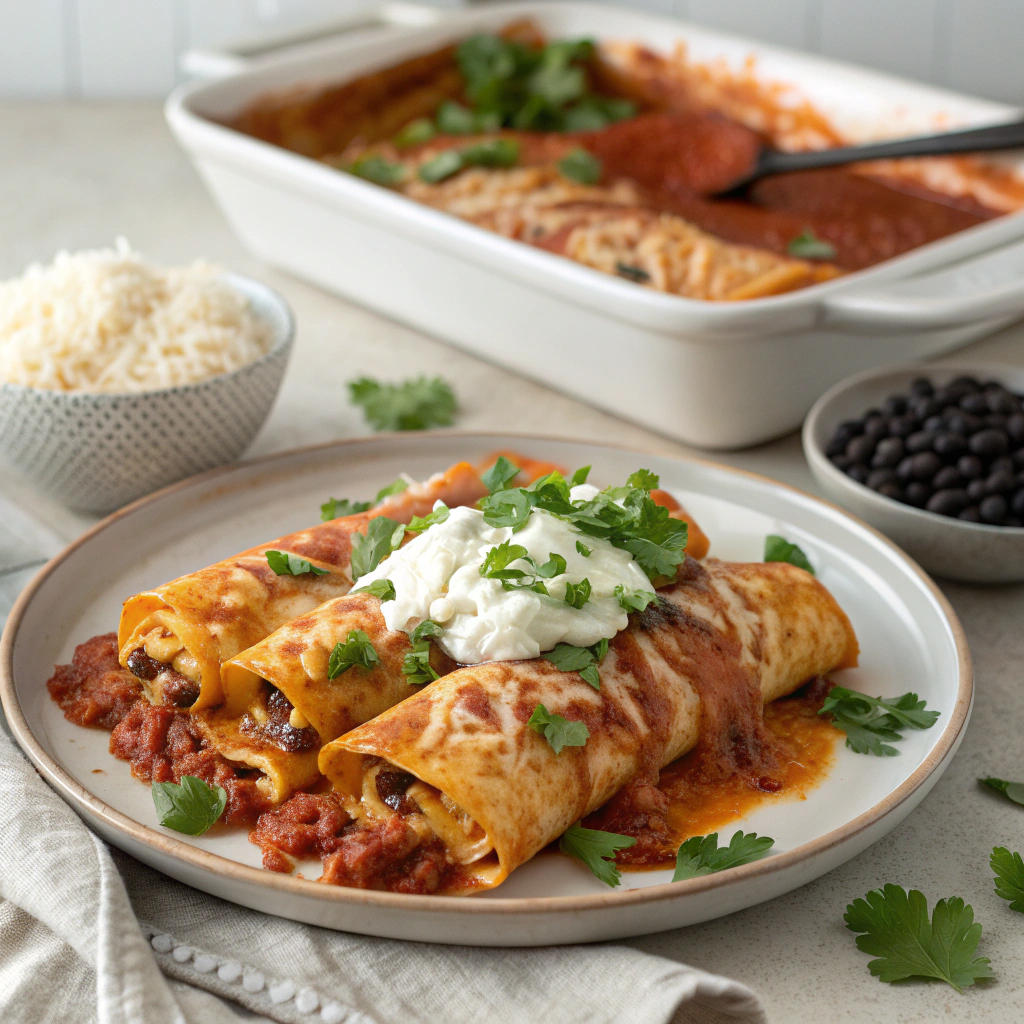 Cheesy chicken enchiladas