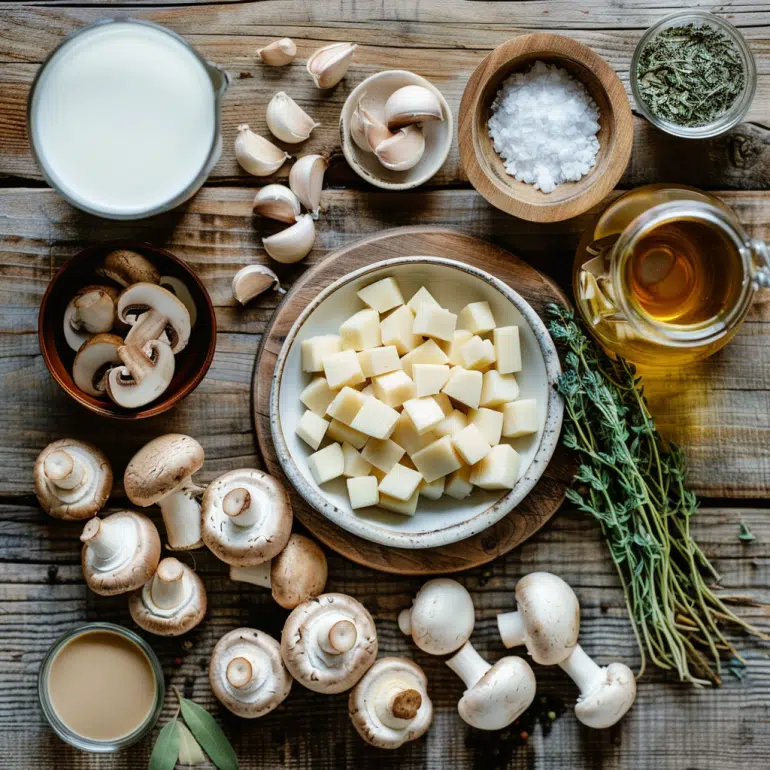 ingredients for mushroom soup