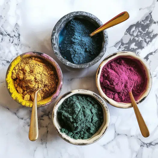 Natural food coloring powders for Swedish candy including beet, spirulina and turmeric