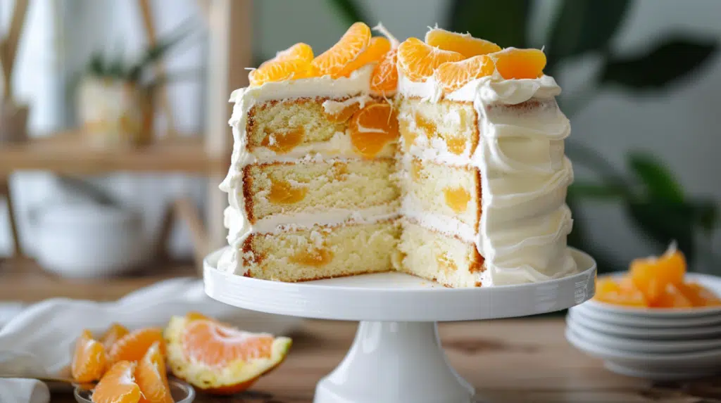 Three-layer mandarin orange pineapple cake