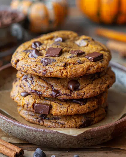 Chewy Pumpkin Chocolate Chip Cookies