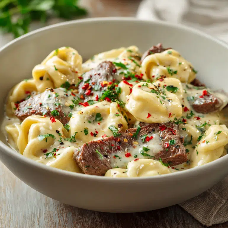 Cracked Garlic Steak Tortellini