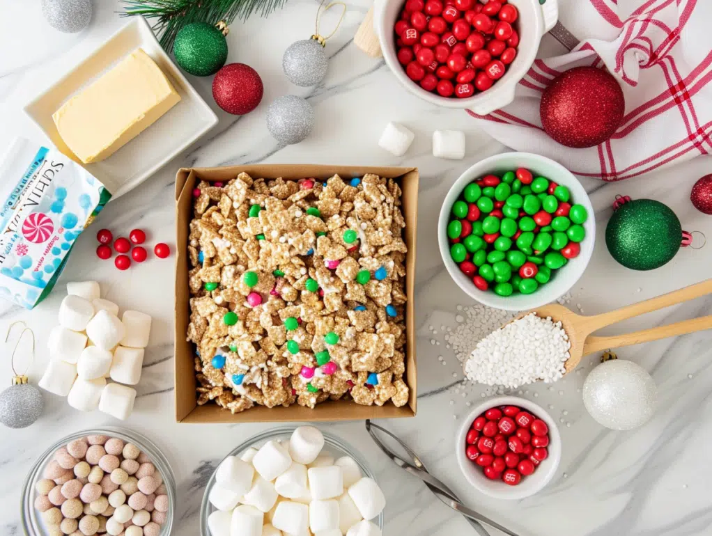 INGREDIENTS FOR Christmas Rice Krispie Bars