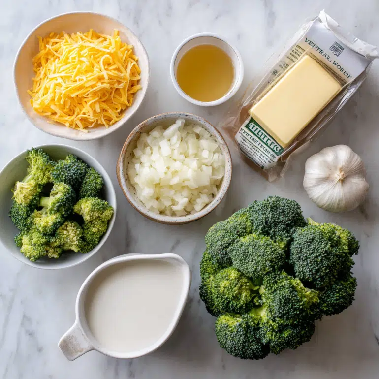   Broccoli soup ingredients