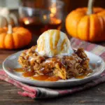 pumpkin dump cake served