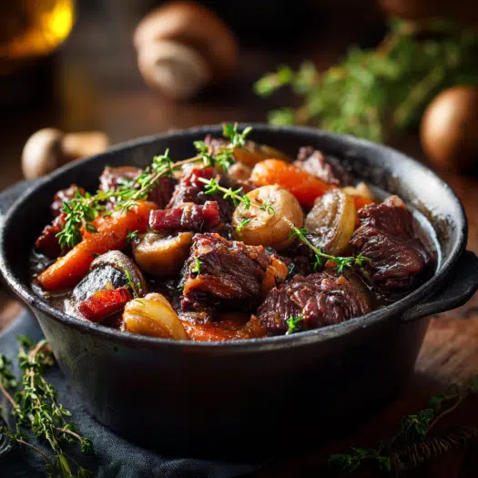 Crockpot beef bourguignon
