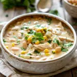 comforting bowl of Healthy High Protein White Chicken Chili