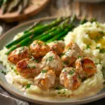 creamy chicken bites in rich cream cheese sauce