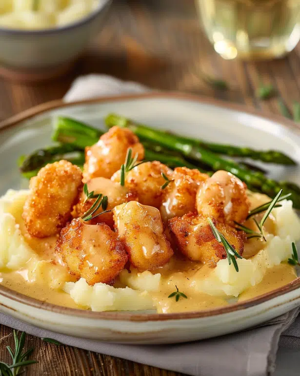 creamy chicken bites in rich cream cheese sauce