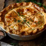 freshly baked vegetable pot pie