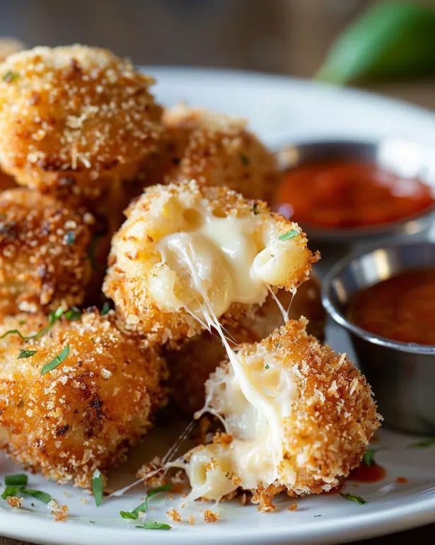 golden fried mac and cheese bites