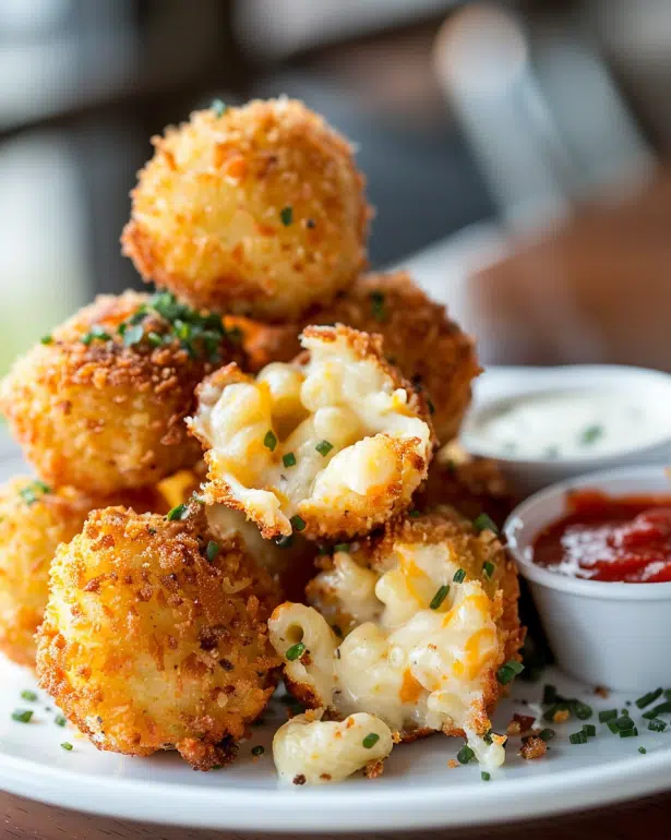 golden fried mac and cheese bites