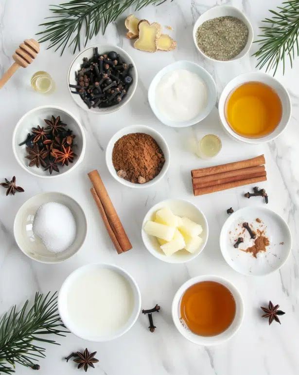 ingredients for Christmas Chai Latte
