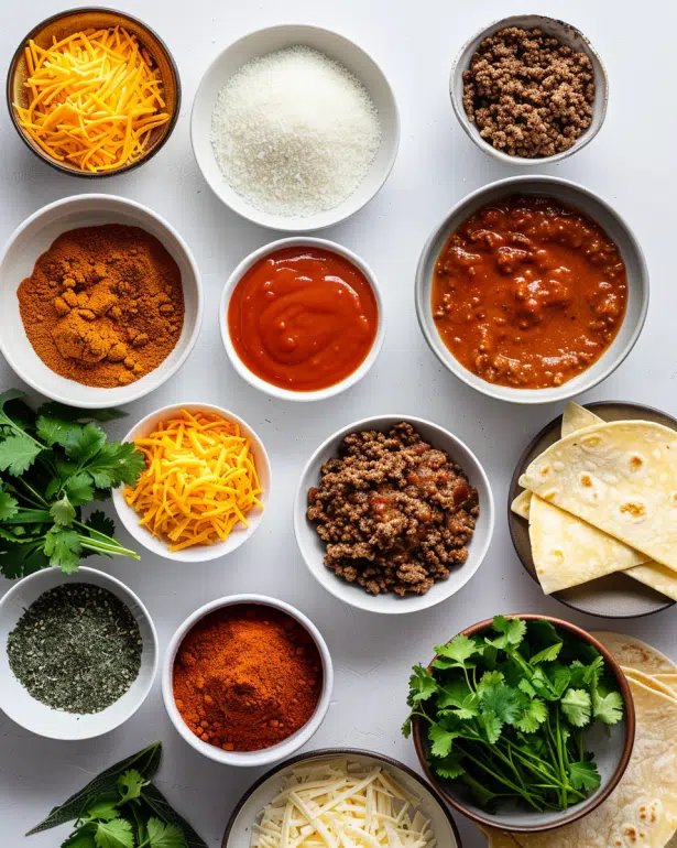 ingredients for Low FODMAP Beef Enchiladas