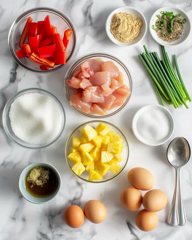ingredients for Paleo and Low FODMAP Sweet and Sour Chicken