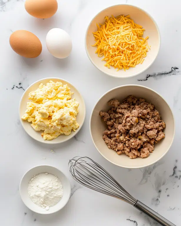 ingredients for Sausage Egg Breakfast Roll-Ups