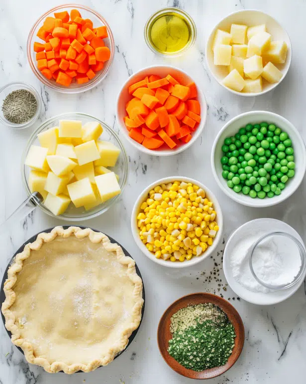 ingredients for vegetable pot pie