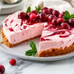 no-bake creamy cranberry cheesecake