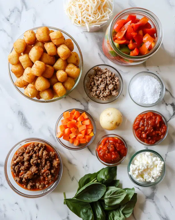 tater tot pizza casserole ingredients