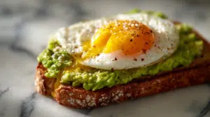 Avocado toast with a perfect runny egg