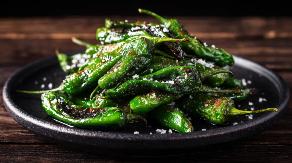 Blistered shishito peppers