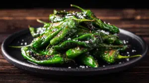 Blistered shishito peppers