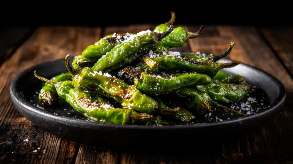 Blistered shishito peppers