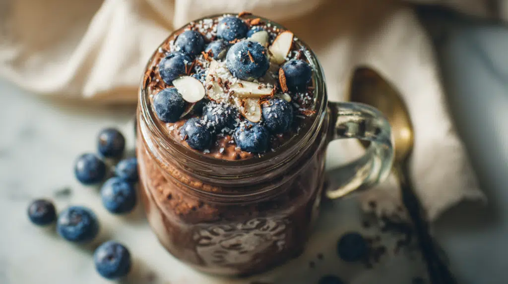 Chocolate Overnight Oats with Chia Seeds