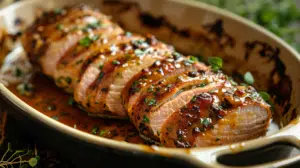 Maple Dijon glazed pork tenderloin
