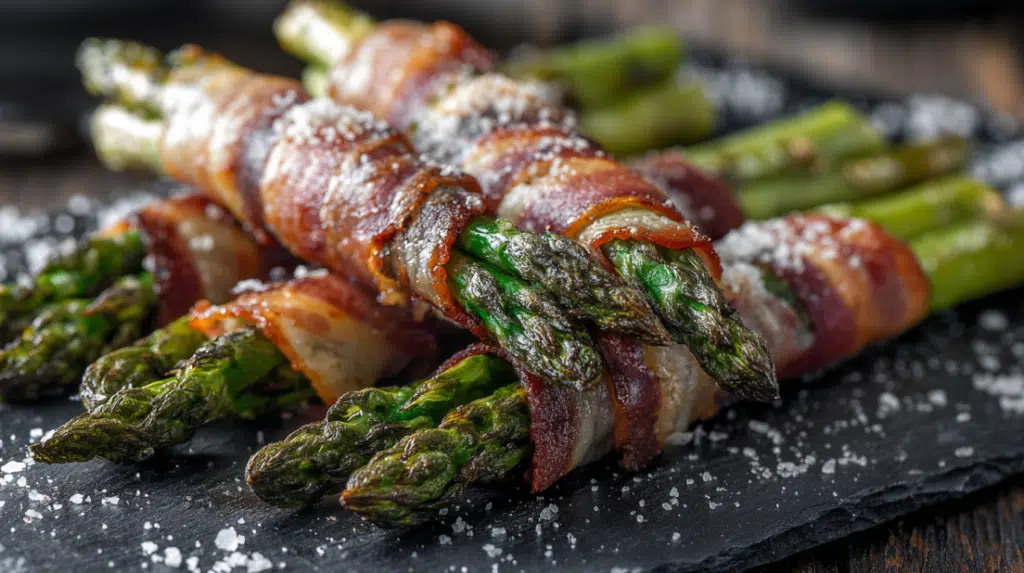 Pancetta-wrapped asparagus bundles