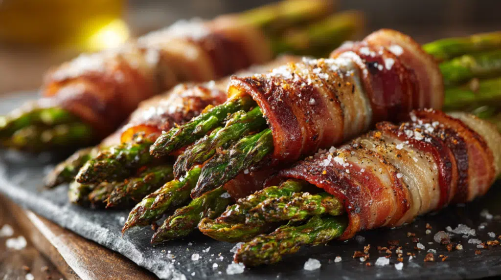 Pancetta-wrapped asparagus bundles
