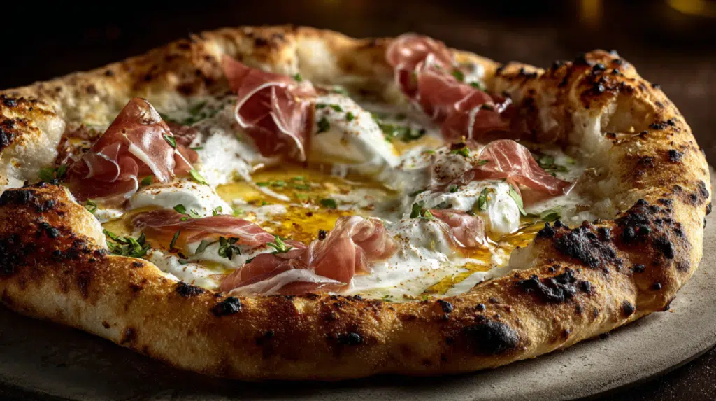 Prosciutto and Honey Burrata Pizza