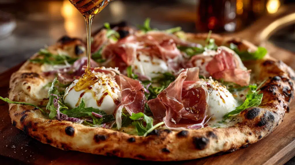 Prosciutto and Honey Burrata Pizza