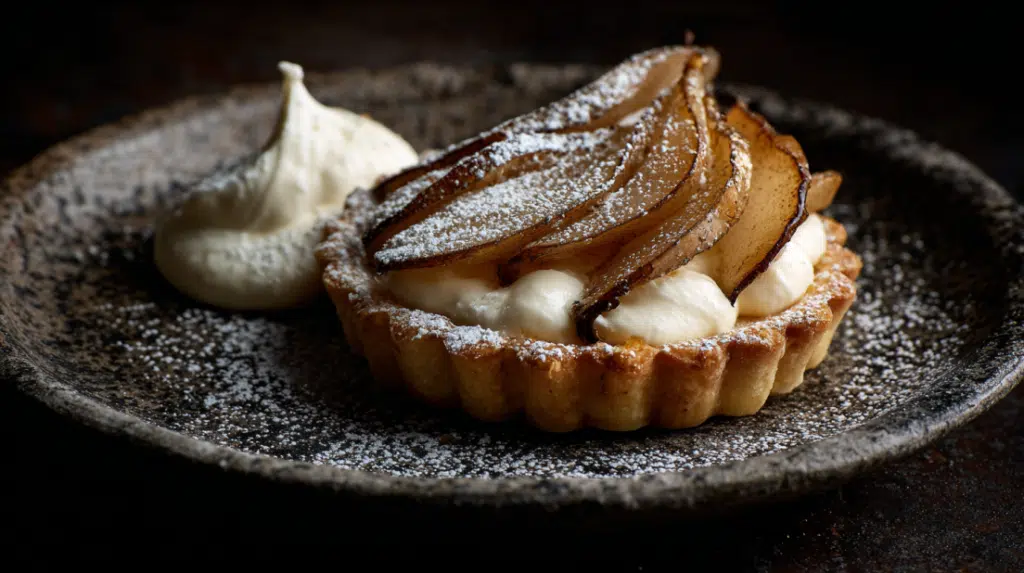 Roasted Pear and Mascarpone Tartlet