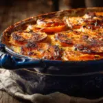 Scalloped sweet potatoes baked