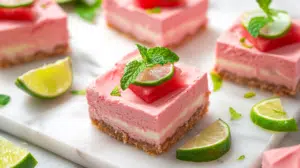 Watermelon Cheesecake Bars