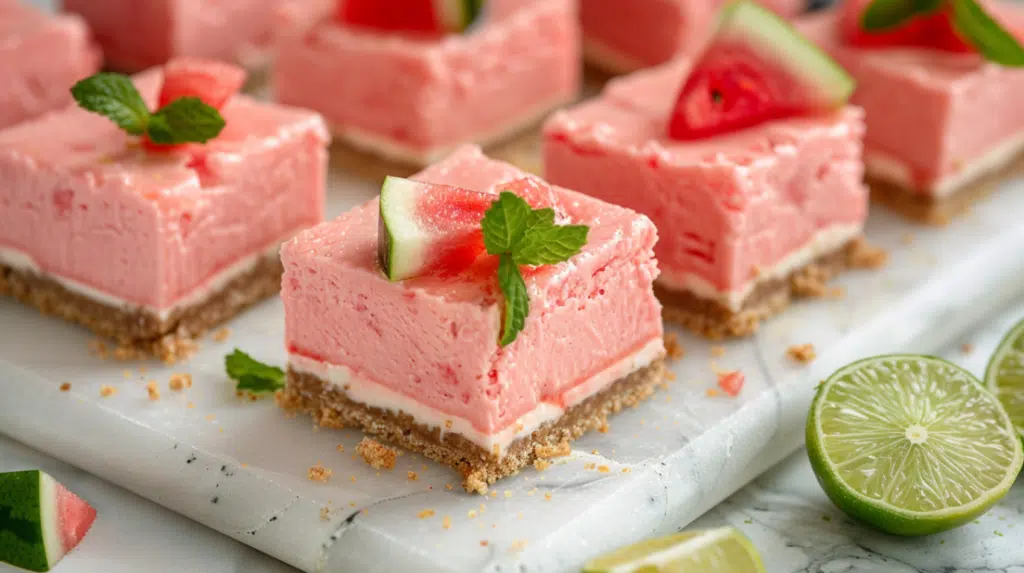 Watermelon Cheesecake Bars