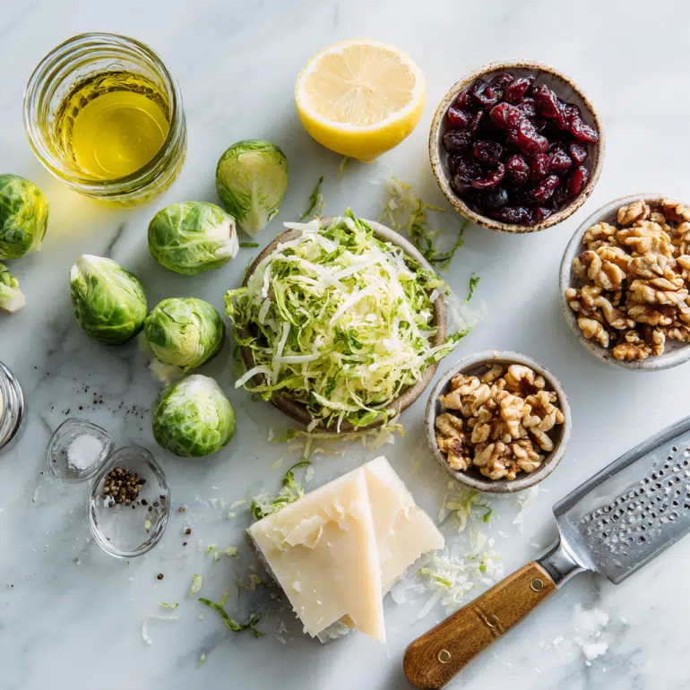 fresh brussels sprout salad ingredients