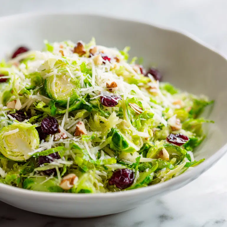 fresh shaved brussels sprout salad
